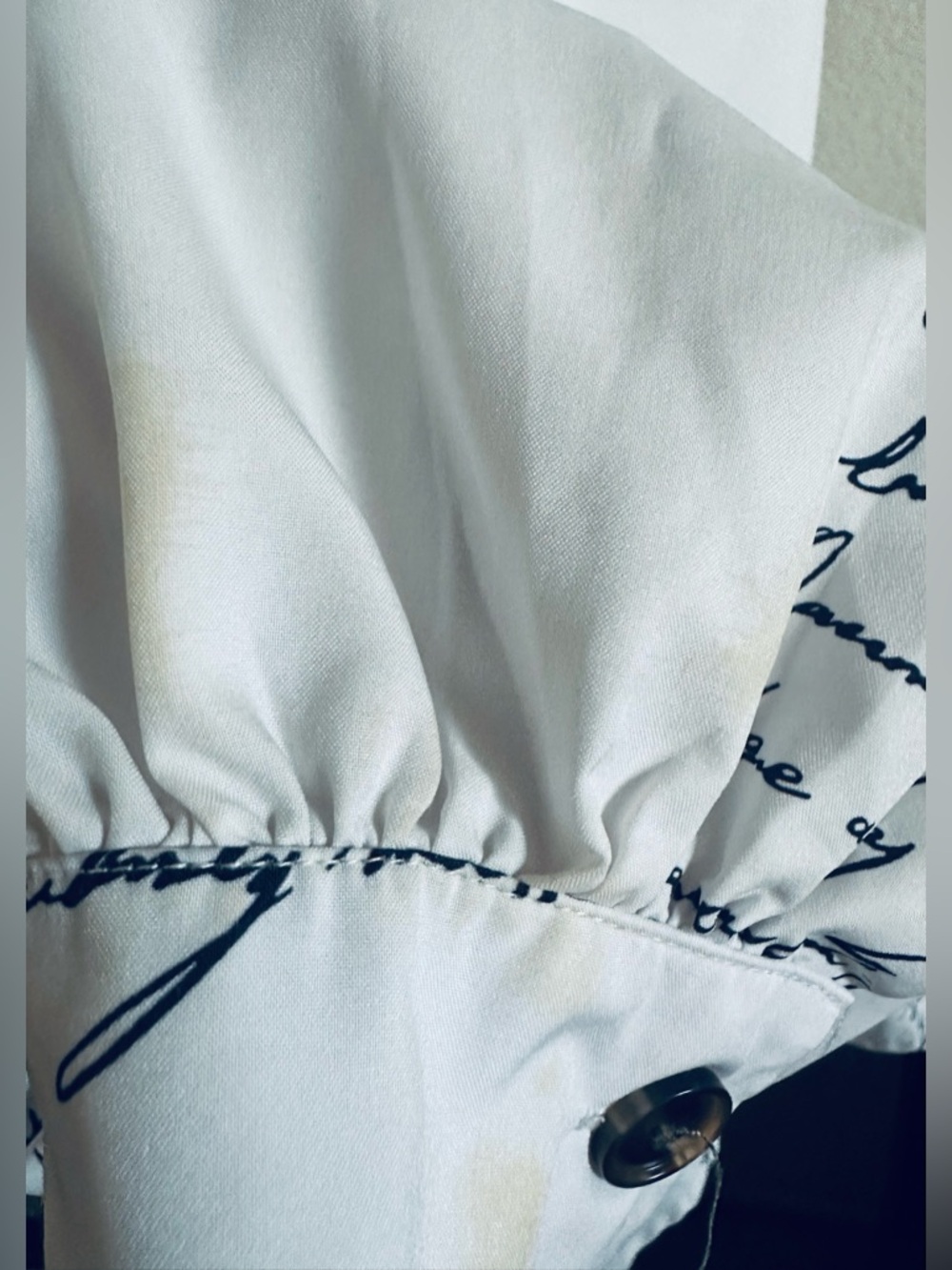 SHEIN White Blouse with Black Script Detail - Picture 4 of 5